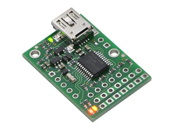 디바이스마트,기계/제어/로봇/모터 > 모터드라이버 > 서보모터 드라이버,Pololu,Micro Maestro 6-Channel USB Servo Controller (Partial Kit) #1351,약 2.16cm x 3.05cm. 서보컨트롤러 및 I/O 보드. (조립용) 컨트롤 수단 : USB, TTL (5V) serial, 내장된 프로토콜을 통한 배터리 구동. Pulse rate : 33 ~ 100 Hz (설정가능) / Wide pulse range : 64 ~ 3280 μs
