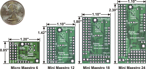 디바이스마트,기계/제어/로봇/모터 > 모터드라이버 > 서보모터 드라이버,Pololu,Mini Maestro 12-Channel USB Servo Controller (Assembled) #1352,