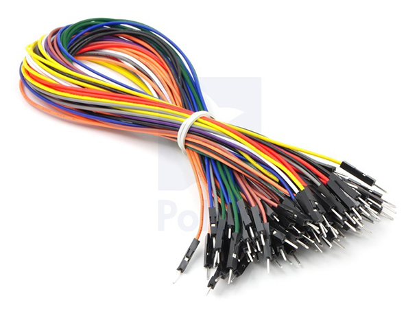 Premium Jumper Wire 50-Piece Rainbow Assortment M-M 12'