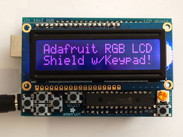 RGB LCD Shield Kit w/ 16x2 Character Display - Only 2 pins used! - NEGATIVE DISPLAY [ada-714]