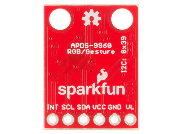 디바이스마트,MCU보드/전자키트 > 센서모듈 > 빛/조도/컬러/UV > 컬러/UV,SparkFun,SparkFun RGB and Gesture Sensor - APDS-9960 [SEN-12787],SparkFun RGB and Gesture Sensor / APDS-9960 / 조도 및 컬러센서 겸 근접센서, 그리고 제스쳐 센서