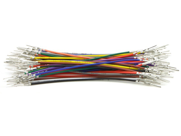 Wires with Pre-crimped Terminals 50-Piece Rainbow Assortment M-M 3'