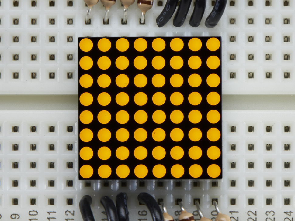 디바이스마트,LED/LCD > FND/도트매트릭스 > 도트매트릭스 > 8X8,Adafruit,Miniature 8x8 Yellow LED Matrix [ada-860],배열 : 8x8 / 사이즈 : 0.8inch / 전압 : 2.1V / 전력 : 70mW / 픽셀 : 64 / 색상 : 옐로우(Yellow) / 아두이노 호환