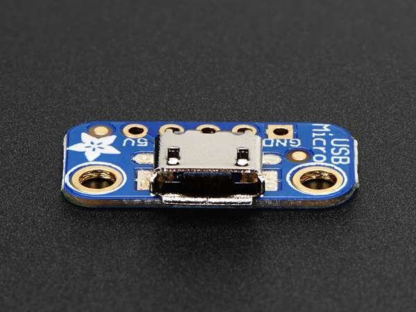 디바이스마트,MCU보드/전자키트 > 통신/네트워크 > USB관련,Adafruit,USB Micro-B Breakout Board [ada-1833],USB Micro-B connector Breakout Board / 10mm x 20mm x 4mm