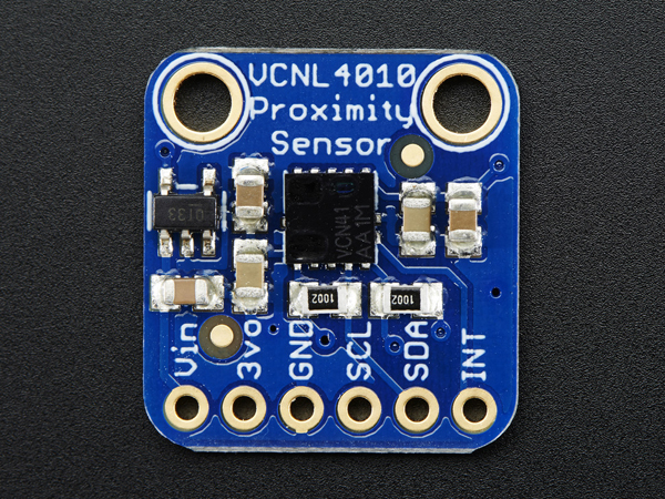 디바이스마트,MCU보드/전자키트 > 센서모듈 > 빛/조도/컬러/UV > 빛/조도/CdS,Adafruit,VCNL4010 Proximity/Light sensor [ada-466],PCB 크기: 23mm x 23mm / PCB 두께 : 1.75mm / I2C 7-bit address 0x13 사용 /  10 ~ 150mm 사이에서 가장 잘 작동됨