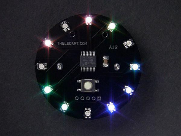 디바이스마트,LED/LCD > LED 인테리어조명 > LED 모듈,Adafruit,The LED Artist A12 - RGB LED Wearable [ada-1574],12개의 풀컬러 LED로 구성된 RGB LED입니다. 10개의 패턴이 미리 프로그램되어져 있으며 동봉된 배터리는 약 5시간정도 지속됩니다.
