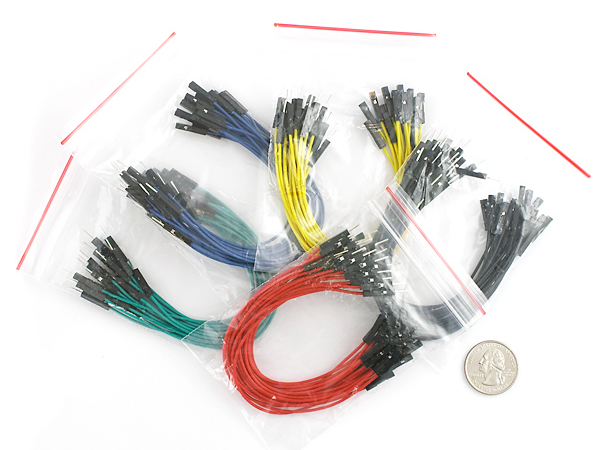 점퍼 와이어, Jumper Wires Premium 6' M/F Pack of 100 [PRT-09139]