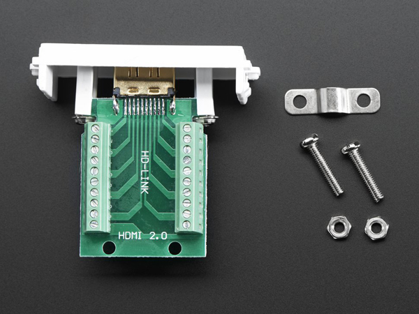 디바이스마트,커넥터/PCB > I/O 커넥터 > 젠더류 > 모니터(영상),Adafruit,Panel Mount HDMI Socket to Terminal Block Breakout [ada-3120],터미널 블럭 보드에 연결이 가능한 HDMI 소켓입니다.