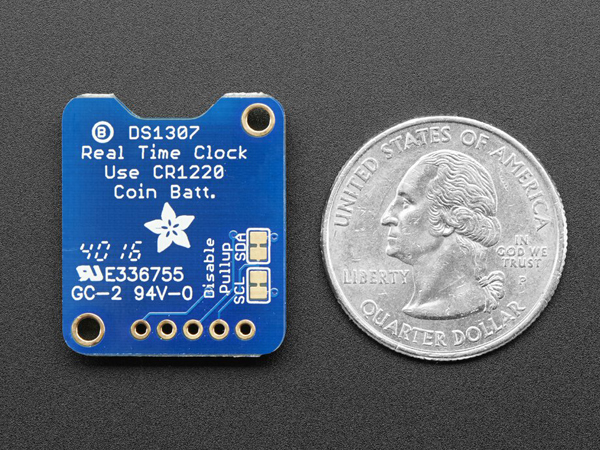 디바이스마트,MCU보드/전자키트 > 버튼/스위치/제어/RTC > RTC/타이머,Adafruit,Adafruit DS1307 Real Time Clock Assembled Breakout Board [ada-3296],배터리를 전원으로 활용할 수 있는 real time clock (RTC) 모듈 / DS1307 RTC 칩셋 기반 / 5V / CR1220 배터리 미포함(별매) / 25.8mm * 21.7mm, 2.3g / 하루에 2초씩 오차가 생길 수 있음, 고정밀 칩셋을 원하시는 분께는 DS3231 RTC 모듈을 추천합니다