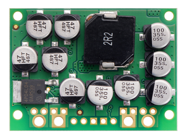 디바이스마트,MCU보드/전자키트 > 전원/신호/저장/응용 > 레벨컨버터/Buck/Boost,Pololu,Pololu 6V, 15A Step-Down Voltage Regulator D24V150F6 #2882,Input voltage:4.5 V - 40 V, Output voltage:3.3 V, 5 V, 6 V, 7.5 V, 9 V, or 12 V , Accuracy:4%, Maximum output current: 5 A and 20 A ,Size: 43.2 mm × 31.8 mm × 11 mm