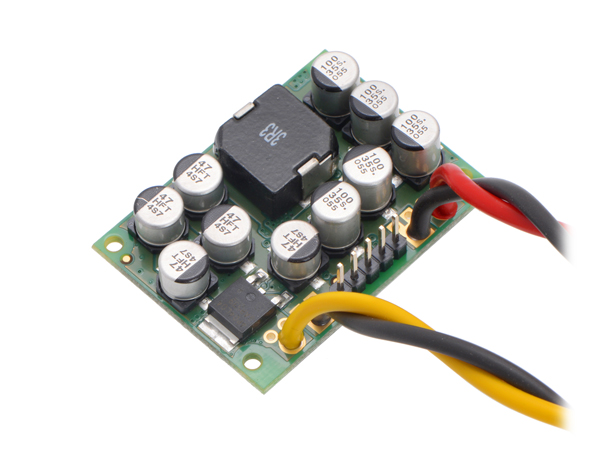 디바이스마트,MCU보드/전자키트 > 전원/신호/저장/응용 > 레벨컨버터/Buck/Boost,Pololu,Pololu 6V, 15A Step-Down Voltage Regulator D24V150F6 #2882,Input voltage:4.5 V - 40 V, Output voltage:3.3 V, 5 V, 6 V, 7.5 V, 9 V, or 12 V , Accuracy:4%, Maximum output current: 5 A and 20 A ,Size: 43.2 mm × 31.8 mm × 11 mm
