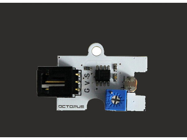 디바이스마트,MCU보드/전자키트 > 센서모듈 > 빛/조도/컬러/UV > 빛/조도/CdS,ELECFREAKS,옥토퍼스 아날로그 감도조절 광센서 모듈 Octopus Analog Photocell Brick Adjustable Sensitivity [EF10044],CdS cell 기반의 광센서 모듈 / 가변저항 장착, 감도조절 가능 / Power supply: 3.3v or 5v / 19mm x 27mm
