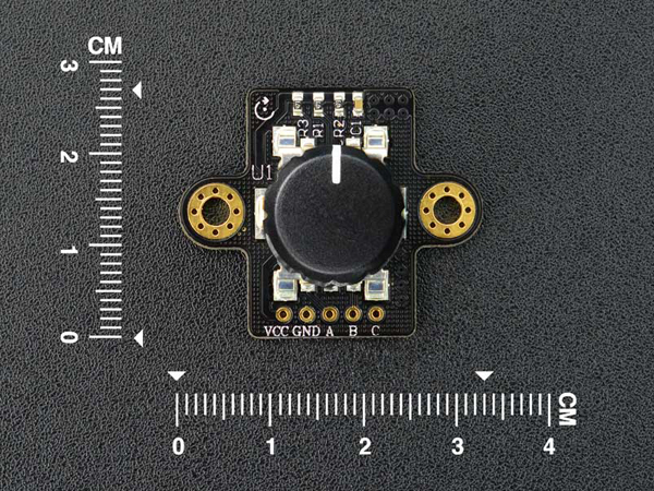 디바이스마트,MCU보드/전자키트 > 버튼/스위치/제어/RTC > RTC/타이머,DFROBOT,EC11 로타리 엔코더 모듈 [SEN0235],EC11 모듈에는 3개의 신호용 단자가 있습니다. A/B는 엔코더 출력, C는 버튼 신호 출력용 입니다. 음량 조절 및 밝기 조절과 같은 용도에 적합한 상품입니다.