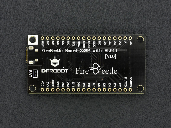 디바이스마트,MCU보드/전자키트 > 통신/네트워크 > 블루투스/BLE,DFROBOT,FireBeetle BLE 4.1 Board (ATMEGA328P) [DFR0492],DFRobot FireBeetle 시리즈는 IOT (Internet of Things) 개발을 위해 설계된 저전력 소모 마이크로 컨트롤러입니다. 안정적인 다이얼로그 블루투스 4.1 칩을 갖추고 있으며, 최대 4Kbyte / s의 전송 속도와 저전력 소모 (25uA POWER DOWN)를 지원합니다.