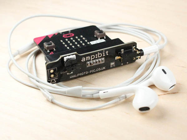 디바이스마트,오픈소스/코딩교육 > Micro:Bit > 센서/모듈,Pimoroni,마이크로비트 ClassD 앰프 모듈(헤드폰잭 타입) Amp:bit class D amplifier for micro:bit [PPMB00130],micro : bit용 Amp : 비트로 마이크로폰에 스피커, 헤드폰을 쉽게 연결할 수 있습니다. /  1up : bit 게임 컨트롤러와 호환되며 headphones, screw terminal, speaker 미포함