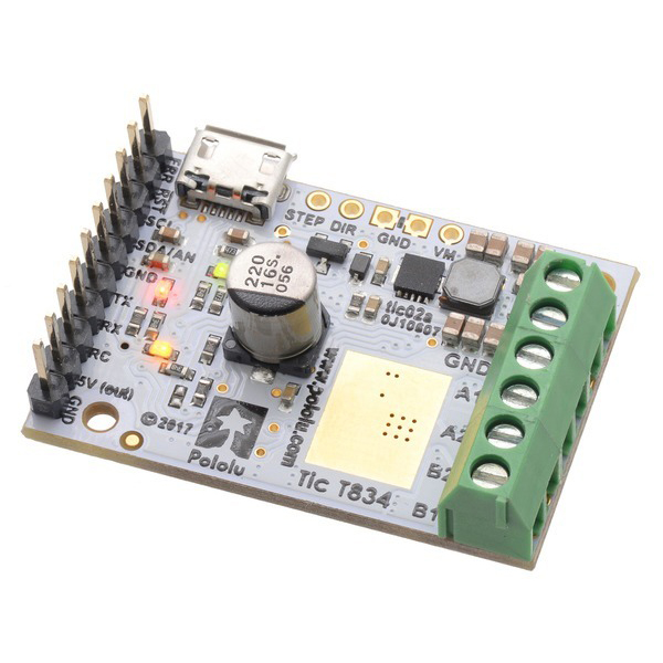 Tic T834 USB Multi-Interface Stepper Motor Controller (Connectors Soldered) #3132