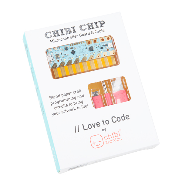디바이스마트,MCU보드/전자키트 > 프로세서/개발보드 > 기타 MCU,SparkFun,코딩교육 치비 개발보드 Love to Code Chibi Chip Microcontroller Board [DEV-14591],모든 연령대의 초보자가 프로그래밍할  수 있는 보드 / MakeCode Editor를 사용하여 블록을 끌어다 놓거나 Chiditronics의 Love to Code Editor를 사용하여 Arduino 스타일 코드 작성 가능
