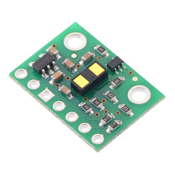 디바이스마트,MCU보드/전자키트 > 센서모듈 > 라이다/거리/초음파/라인 > 거리/근접,Pololu,VL53L1X Time-of-Flight Distance Sensor Carrier with Voltage Regulator, 400cm Max #3415,이 센서는 ST의 VL53L1X 레이저 범위 센서용 브레이크 아웃 보드로서 최대 4m의 빠르고 정확한 범위를 제공 / 눈에 안보이는 보이지 않는 레이저 펄스의 비행 시간 (ToF)을 사용하여 주위 조명 조건 및 색상, 모양 및 질감과 같은 타겟 특성과 무관한 절대 거리를 측정 / 작동 전압 : 2.6V ~ 5.5V