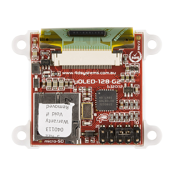 디바이스마트,MCU보드/전자키트 > 디스플레이 > LCD/OLED,SparkFun,Serial Miniature OLED Module - 1.5' (μOLED-128-G2-GFX) [LCD-11676],GOLDELOX 그래픽 프로세서를 탑재한 1.5인치 OLED 모듈입니다