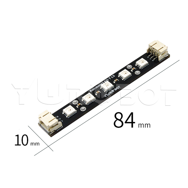 디바이스마트,MCU보드/전자키트 > 디스플레이 > LED,YwRobot,아두이노 SK6812 5050 레인보우 LED 모듈 [ELB080006],아두이노 호환 / 5PH2.0 듀얼 인터페이스 / RainBow LED TL5 / 칩: SK6812 (LED 내장) / LED 5050 패키지 RGB 하이라이트 * 5 전압: 5V / 사이즈: 84*10mm