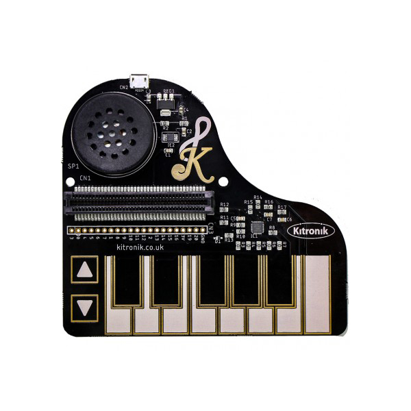 디바이스마트,오픈소스/코딩교육 > Micro:Bit > 확장/변환보드,Kitronik,마이크로:비트 :KLEF Piano capacitive touch keyboard [KIT-5631],마이크로:비트용 피아노 보드 / 15개의 정전용량성 터치 패드를 갖추고 있으며 앰프 회로, 스피커, 마이크로:비트 슬롯이 내장되어 있음 / 코딩을 통해 음악 작곡 가능
