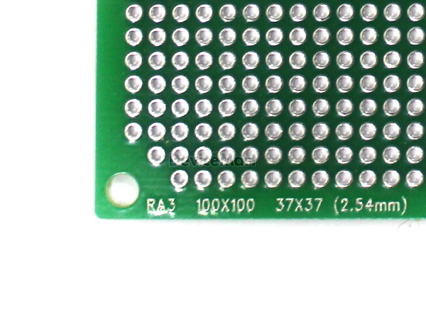 디바이스마트,커넥터/PCB > PCB기판/관련상품 > 만능기판 (양면) > 원형홀,거상인,[RA3]보급형 원형만능기판(100*100_양면),양면 범용 PCB   Pitch : 2.54mm , Pin : 37 * 37 , Hole : 2.54mm ,  Size : 100 * 100 , METERIAL : FR-4