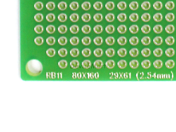 디바이스마트,커넥터/PCB > PCB기판/관련상품 > 만능기판 (단면) > 원형홀,거상인,[RB11]보급형 원형만능기판(80*160_단면),범용 PCB  Pitch : 2.54mm , Pin : 29 * 61 , Hole : 2.54mm ,  Size : 80 * 160 , METERIAL : FR-4