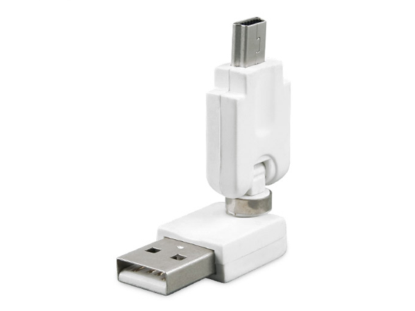 디바이스마트,커넥터/PCB > I/O 커넥터 > 젠더류 > USB2.0,Coms,USB 젠더- Mini 5P(M)/A(M) [G3400],USB 변환 젠더 / Mini USB B 타입 MALE - USB A 타입 MALE / 회전형