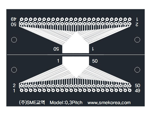 SMT 콘넥트 변환용 기판 : 양면 금도금 - 0.3mm Pitch