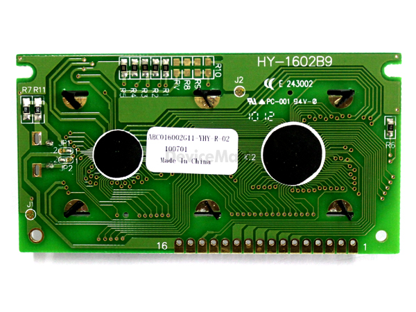 디바이스마트,LED/LCD > LCD 캐릭터/그래픽 > 캐릭터 LCD,AV-DISPLAY,ABC016002G11-YHY-R-02,16x2 캐릭터 lcd, Yellow/Green 백라이트, Module size : 84.0mm(L) x 44.0mm(W) x 14 mm(H)max