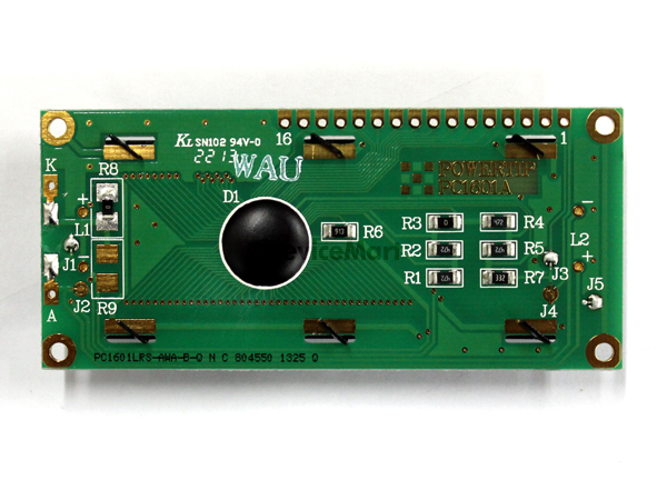디바이스마트,LED/LCD > LCD 캐릭터/그래픽 > 캐릭터 LCD,POWERTIP,PC1601LRS-AWA-B-Q,16x1 캐릭터 lcd, Positive Yellow/Green 백라이트, Module size : 80.0mm(L) x 36.0mm(w) x 14.0mm(H)