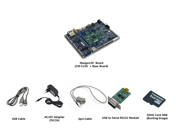 디바이스마트,MCU보드/전자키트 > 프로세서/개발보드 > ARM > Cortex-A9,(주)씨알지테크놀러지,Mango220 Start Kit,Samung S5PC220 Exynos 4412 Cortex-A9 Quad Core / LPDDR2 1GByte / ARM Max Clock : 1400MHz / GPU ARM Mail-400