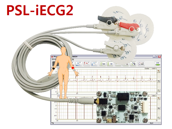 디바이스마트,계측기/측정공구 > 버니어센서 > 의료,(주)피지오랩,PSL-iECG2(소형 2채널 심전도 및 심박 측정 모듈),2채널 심전도 심박 센서 모듈, 아두이노, ECG sensor module, Heartrate beat sensor module