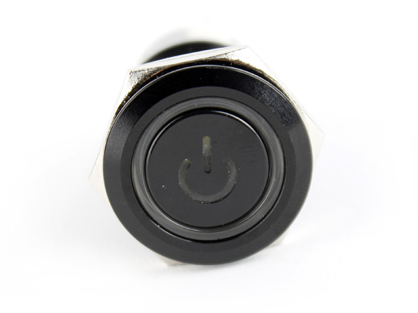디바이스마트,스위치/부저/전기부품 > 스위치 > 푸쉬버튼 스위치 > 메탈 스위치,NW3 (New3),LED 블랙 메탈 푸쉬락 스위치 전원(흰색12V) [HX19-A3],푸쉬락(PUSH LOCK) 스위치 / 색상: WHITE (조광형) / 정격 전류 : 5A / 정격전압-AC : 250 VAC / 재질 : 블랙 무광 / 홀가공 : 19mm / 스위치 : 22mm / LED발광 전원 표시 / 노브 둥근(돔) 타입 / 생활방수