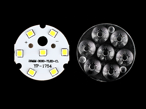 조명용 원형기판 LED + 렌즈 세트 7W 29mm [SZH-LD408]