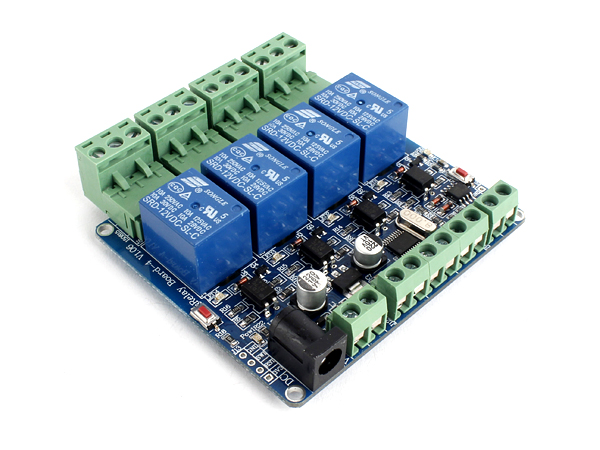 디바이스마트,MCU보드/전자키트 > 전원/신호/저장/응용 > 릴레이,SZH,STM8S103F3 4채널 RS485 통신 릴레이 모듈 [SZH-RLBG-033],프로그래밍 가능한 STM8S103F3 Microcontroller(with SDK) 및 4 channel Optocoupler 내장 / Voltage: DC 12V / Maximum load: 10A 250VAC, 10A 30VDC / Size: 77mm x 78mm x 20mm