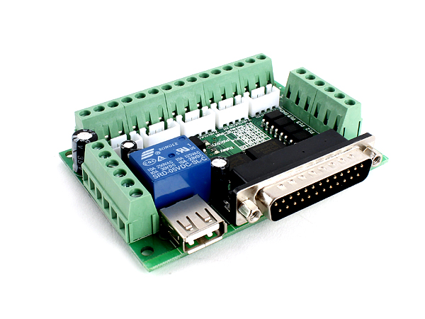 디바이스마트,MCU보드/전자키트 > 버튼/스위치/제어/RTC > 모터/모터컨트롤,SZH,MACH3 호환 5축 CNC 인터페이스 보드 [SZH-MDBL-025],5 Axis CNC Breakout Board For Stepper Driver Controller Mach3 / 모든 Signal은 각각 Opto-isolated(광절연) 처리 / 5V 릴레이 내장 / 0~10V의 아날로그 출력 전압 / 작동 전압 : 12V - 24V / Size: 90mm x 70mm x 18mm / USB Cable(130cm) 포함 ★케이블 색상 블랙 입니다 ★