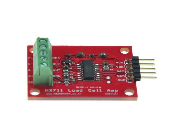 디바이스마트,MCU보드/전자키트 > 센서모듈 > 기압/무게/로드셀/Flex > 압력/무게/로드셀,AVRMALL,HX711 Load Cell Amplifier (NER-16059),HX711 를 장착한 로드셀 앰프모듈입니다. 4선식 로드셀을 연결하여 사용 가능한 앰프로마이크로컨트롤러에서 로드셀을 쉽게 읽을 수 있습니다.