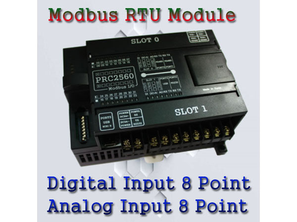 디바이스마트,MCU보드/전자키트 > 통신/네트워크 > 기타 네트워크/통신,,PRC2560-DI8AI8 (디지털 입력 8+아날로그 입력 8) [모드버스 입출력 모듈],[Digital Input 8 Point+Analog Input 8 Point] (RTD,PT1000,PT100,0~10V,0~20mA,4~20mA) 프로그램 가능한 모드버스 입출력 모듈로 RS-485, RS-232, USB 통신을 지원하며, 산업용 표준 통신 프로토콜 Modbus RTU지원으로 SCADA, TOUCH, PLC와의 연결이 용이합니다. 디지털 입출력 및 아날로그 입출력을 모듈별로 지원하므로 확장성이 용이하고, 모드버스 입출력 기능뿐 아니라 부가기능으로 무료로 제공되는 Logic Builder Freeon 소프트웨어를 이용하여 초보자도 손쉽게 로직 프로그램이 가능해 PLC 또는 DDC 처럼 사용이 가능합니다.