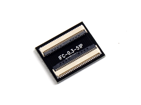 디바이스마트,커넥터/PCB > FFC/FPC 커넥터 > 50핀/51핀/52핀,IFC,0.3mm 피치 앙면 FFC케이블 연장및 접점변환용 컨버터 보드 [IFC-0.3-51P],FFC/FPC케이블연장 / 0.3mm pitch / 51 pin / 연장 및 접점변환용 보드 / size: 19mm x 15mm