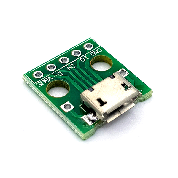 디바이스마트,MCU보드/전자키트 > 개발용 장비 > USB컨버터/RS232컨버터,SZH,MicroUSB-5P to 2.54mm DIP Adapter Board [SZH-EP117],micro USB B Type Socket / FEMALE / PCB 기판 변환 모듈 보드 / size 16mm x 14mm