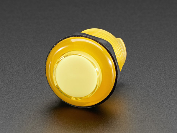 Arcade Button with LED - 30mm Translucent Yellow [ada-3488]