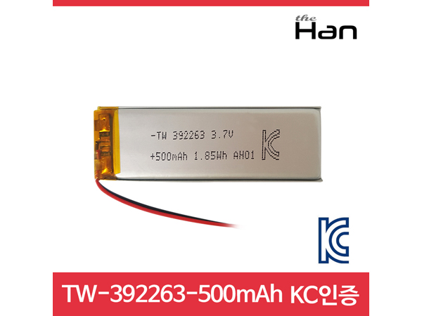 500mAh KC인증 리튬폴리머 배터리 [TW392263]