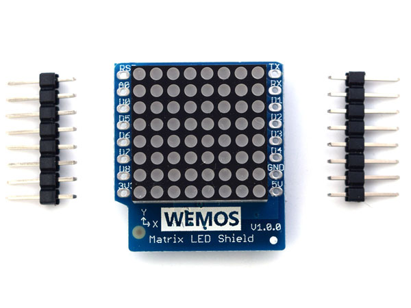 디바이스마트,오픈소스/코딩교육 > 마이크로파이썬 > WeMos > WeMos 정품보드/모듈,WeMos,[정품] WeMos D1 Mini용 LED 매트릭스 실드 Matrix LED Shield V1.0.0,wemos.cc 공식 판매페이지에서 구매한 정품 / 8x8 LED 도트 매트릭스