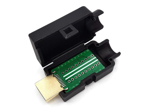 디바이스마트,커넥터/PCB > I/O 커넥터 > USB/IEEE 커넥터 > HDMI/DVI,SZH,HDMI 2.0 DIY 터미널블럭 커넥터(납땜형) - Male [TDB-06],20핀 / HDMI 커넥터 / 2.0 Male 타입 변환기판 장착 DIY 납땜 / 사이즈 : 46.8mm X 23mm X 16.5mm