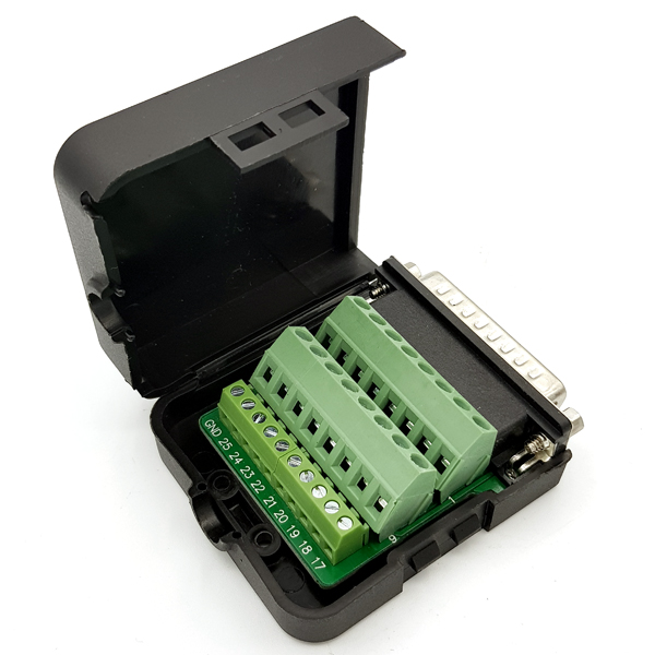 디바이스마트,MCU보드/전자키트 > 개발용 장비 > USB컨버터/RS232컨버터,SZH,DB25 DIY 터미널블럭 커넥터 - Male (너트형) [TDB-14],D-sub 커넥터 / 조합형 / Terminal Block 장착 / 납땜 필요 (X) / 케이스 포함 / 너트형 / MALE / 60mm X 56mm X 23.5mm size / 25pin