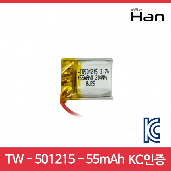 디바이스마트,전원/파워/배터리 > 배터리/배터리홀더 > 배터리팩 Pack > 리튬폴리머 Li-Po,주식회사 더한,55mAh KC인증 리튬폴리머 배터리 [TW501215],제조사 : 더한 / 전압 : 3.7V / 용량 : 55mAh / 소재 Li-Po / 출력단자 : A1251-02 / 특징 : 사이즈 : 1.2cm X 1.5cm