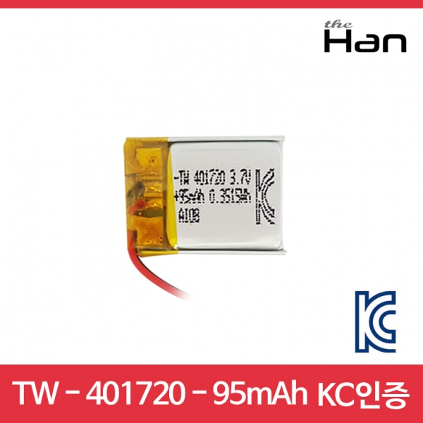 디바이스마트,전원/파워/배터리 > 배터리/배터리홀더 > 배터리팩 Pack > 리튬폴리머 Li-Po,주식회사 더한,95mAh KC인증 리튬폴리머 배터리 [TW401720],제조사 : 더한 / 전압 : 3.7V / 용량 : 95mAh / 소재 Li-Po / 출력단자 : A1251-02 / 특징 : 사이즈 : 1.7cm X 2.0cm