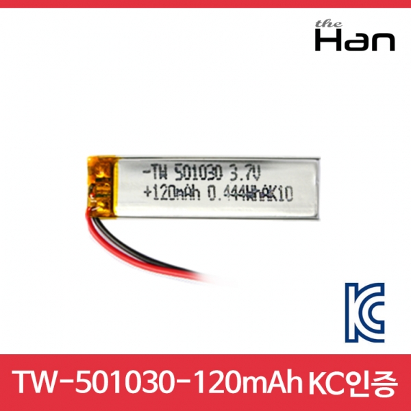 디바이스마트,전원/파워/배터리 > 배터리/배터리홀더 > 배터리팩 Pack > 리튬폴리머 Li-Po,주식회사 더한,120mAh KC인증 리튬폴리머 배터리 [TW501030],제조사 : 더한 / 전압 : 3.7V / 용량 : 120mAh / 소재 Li-Po / 출력단자 : A1251-02 / 특징 : 사이즈 : 3.0cm X 1.0cm