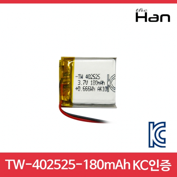 디바이스마트,전원/파워/배터리 > 배터리/배터리홀더 > 배터리팩 Pack > 리튬폴리머 Li-Po,주식회사 더한,180mAh KC인증 리튬폴리머 배터리 [TW402525],제조사 : 더한 / 전압 : 3.7V / 용량 : 180mAh / 소재 Li-Po / 출력단자 : A1251-02 / 특징 : 사이즈 : 2.5cm X 2.5cm